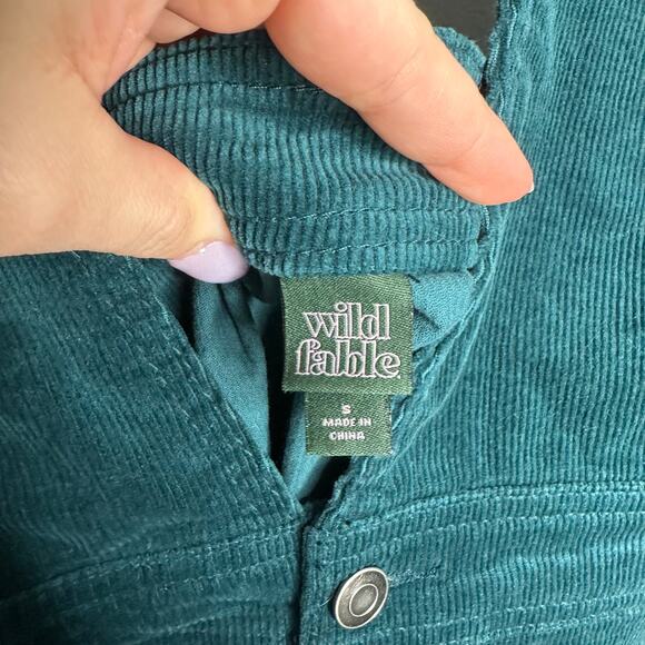 Wild Fable Women's Teal Corduroy Button Front Overall Mini‎ Skirt Dress Size S - Picture 7 of 7